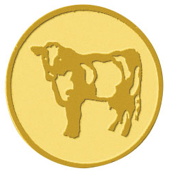 Centre médaille vache diamètre 25 mm PB120
