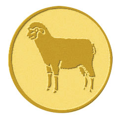 Centre médaille mouton diamètre 25 mm PB121