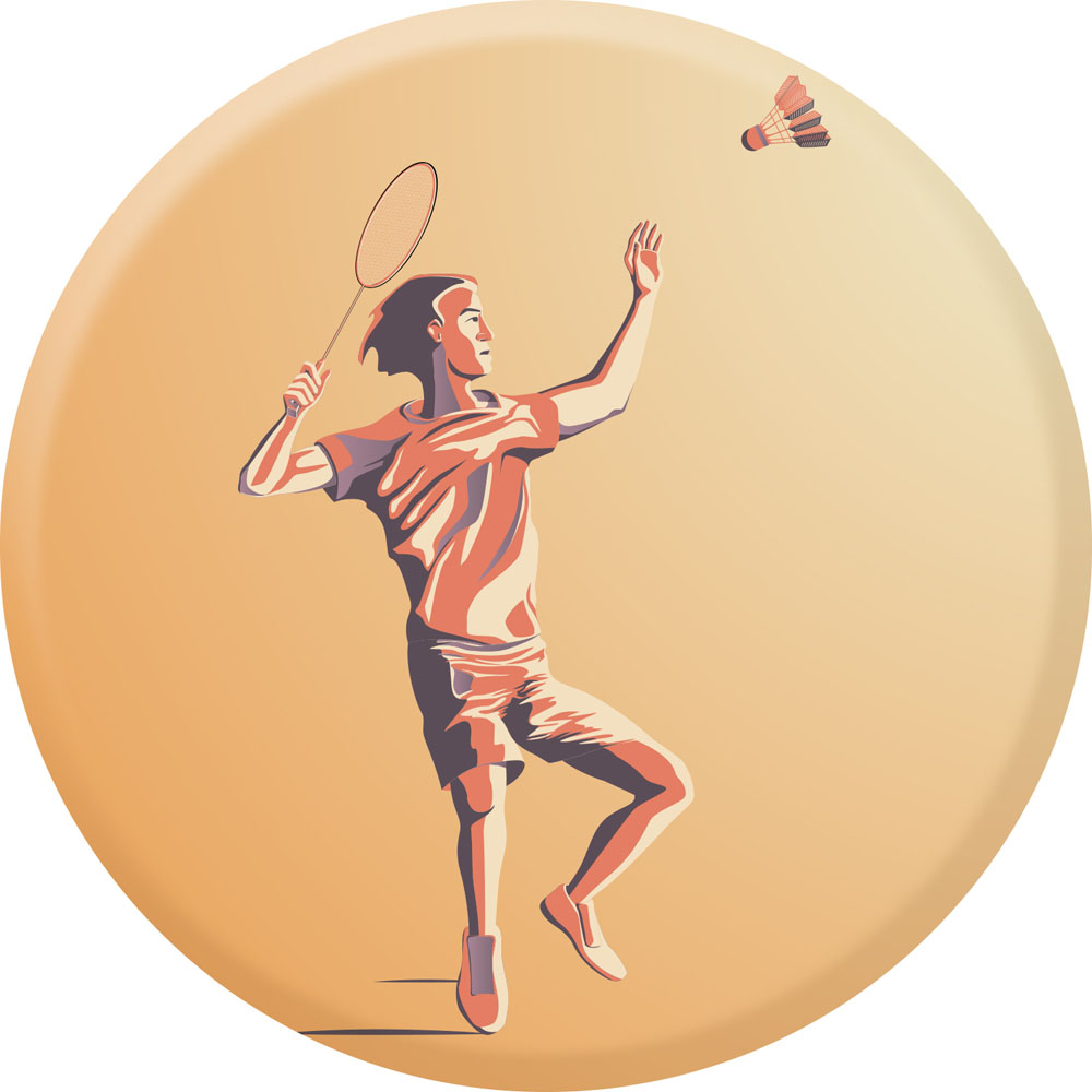 Centre médaille badminton diamètre 50 mm PCA046