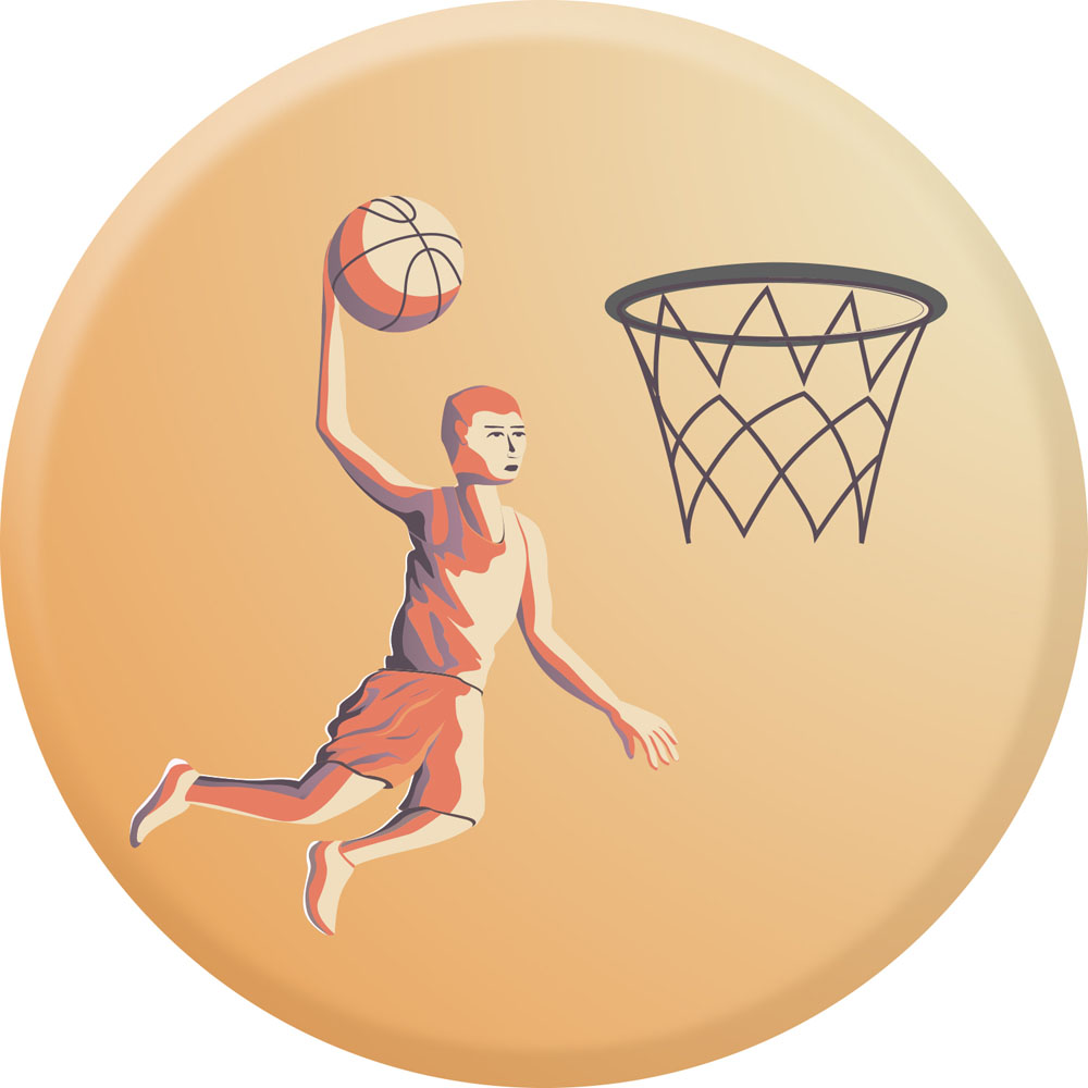 Centre médaille basket diamètre 50 mm PCA047