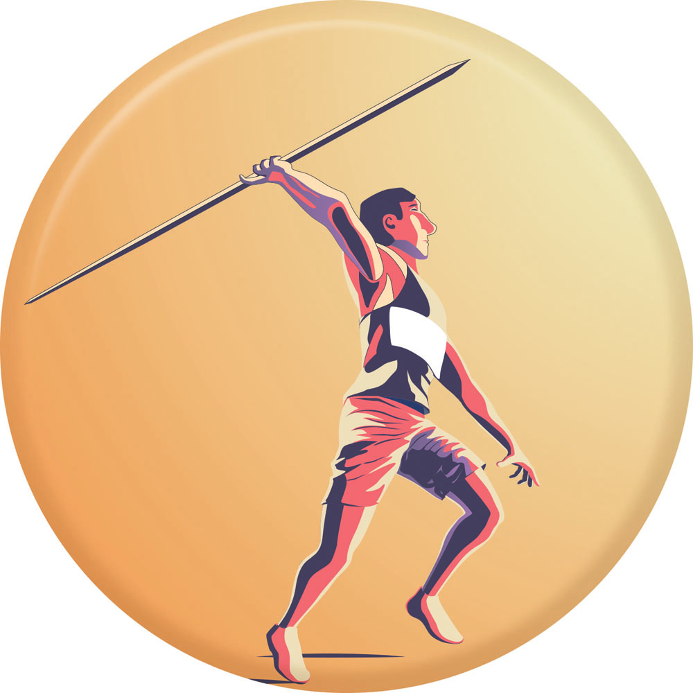 Centre médaille athlétisme diamètre 25 mm PCB042