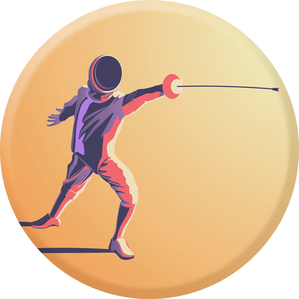 Centre médaille escrime diamètre 25 mm PCB053