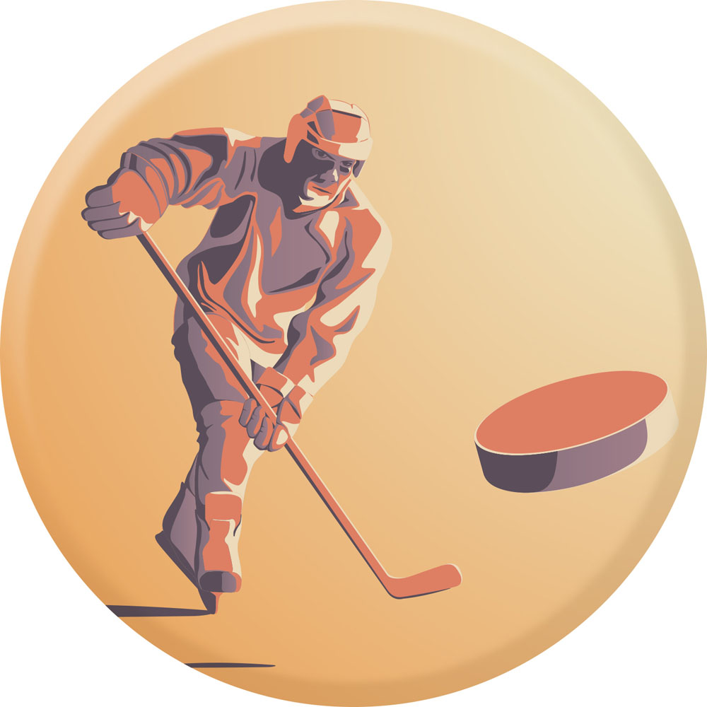 Centre médaille hockey diamètre 25 mm PCB045