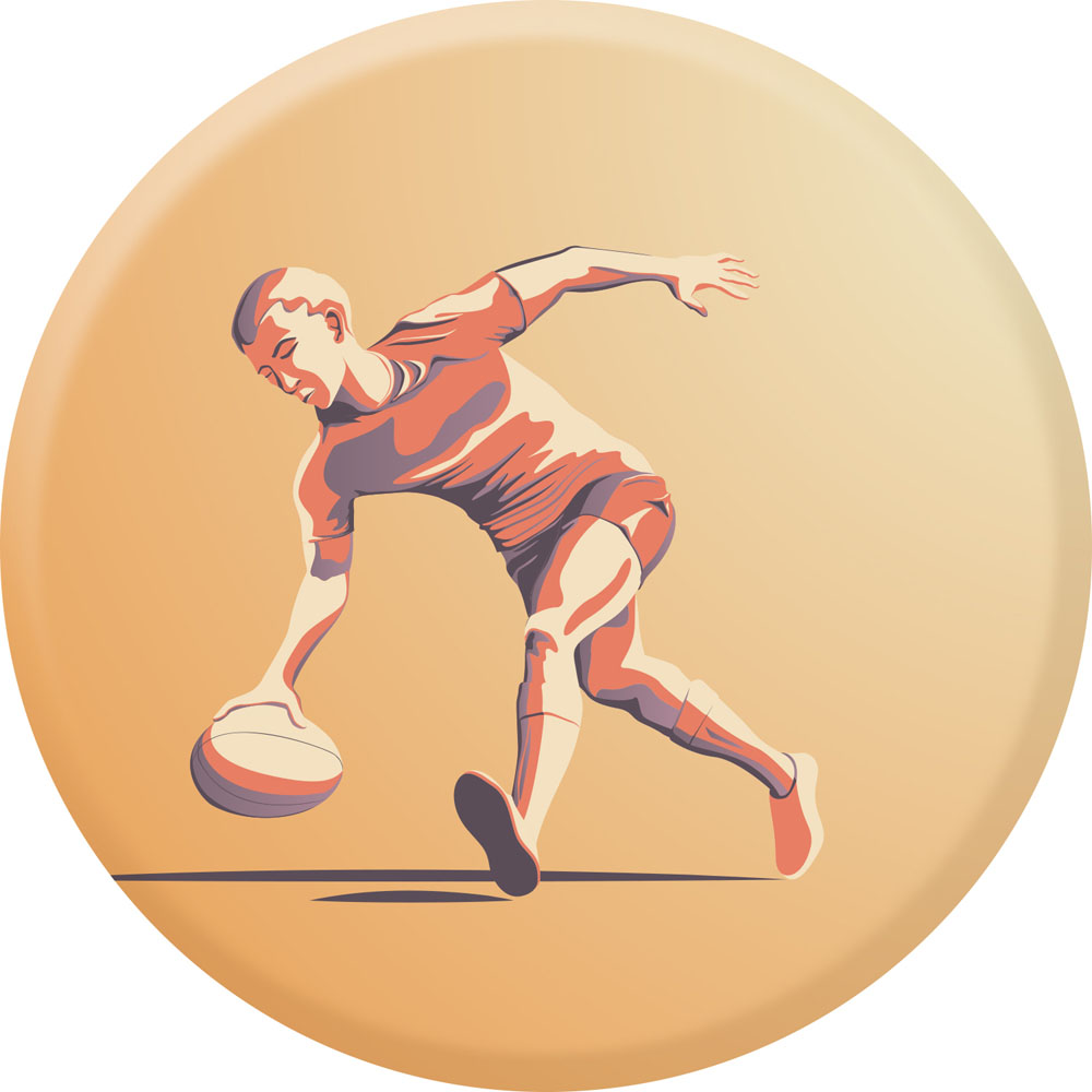 Centre médaille rugby diamètre 25 mm PCB069