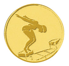 Centre médaille natation diamètre 25 mm PB070
