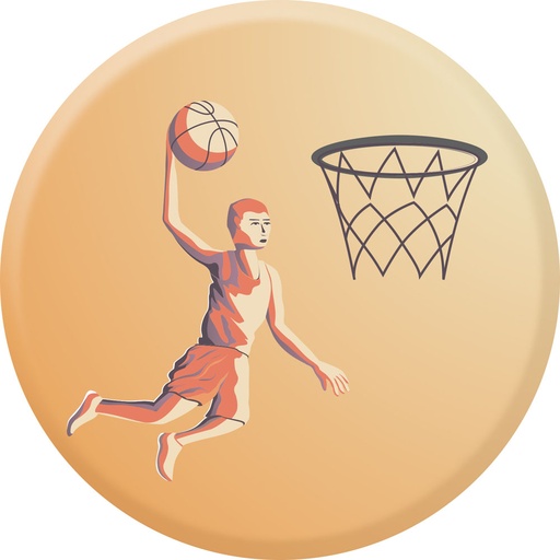 Centre médaille basket diamètre 50 mm PCA047