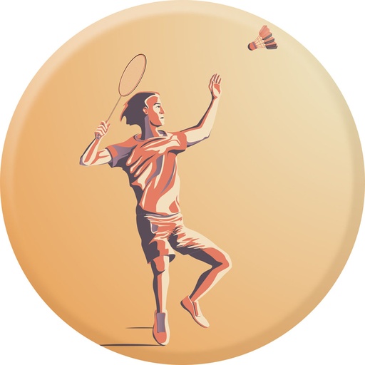 Centre médaille badminton diamètre 25 mm PCB046