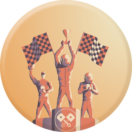 Centre médaille sport mécanique diamètre 25mm PCB063